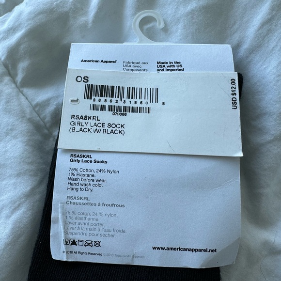 Vintage American Apparel Unisex Lace Socks - Picture 3 of 3